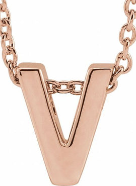 14K Yellow Gold Initial A 16-18