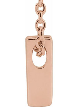 14K Yellow Gold Initial A 16-18