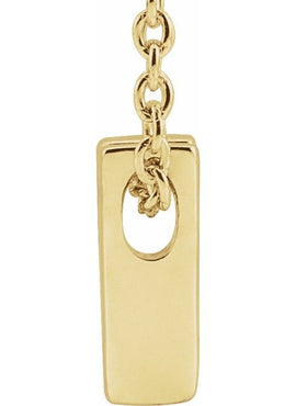 14K Yellow Gold Initial A 16-18