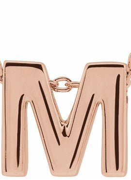 14K Yellow Gold Initial A 16-18