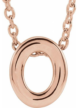 14K Yellow Gold Initial A 16-18