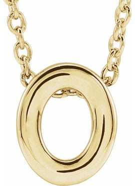 14K Yellow Gold Initial A 16-18