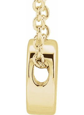 14K Yellow Gold Initial A 16-18
