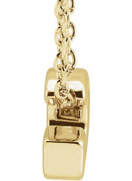 14K Yellow Gold Initial A 16-18