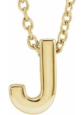 14K Yellow Gold Initial A 16-18