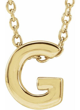 14K Yellow Gold Initial A 16-18