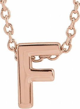 14K Yellow Gold Initial A 16-18