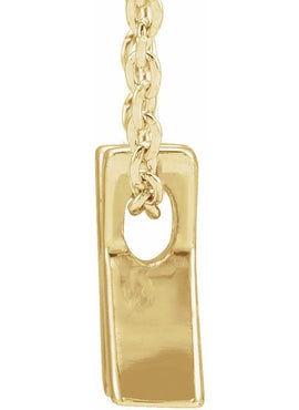 14K Yellow Gold Initial A 16-18