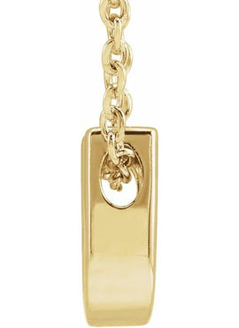 14K Yellow Gold Initial A 16-18
