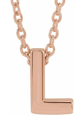 14K Yellow Gold Initial A 16-18