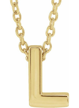 14K Yellow Gold Initial A 16-18