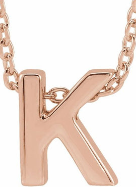 14K Yellow Gold Initial A 16-18