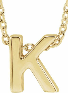 14K Yellow Gold Initial A 16-18