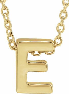 14K Yellow Gold Initial A 16-18