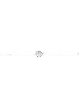 14K White Gold Engravable Beaded Disc 6 1/2-7 1/2