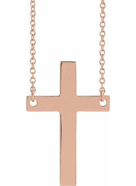 14K White Gold Cross 16