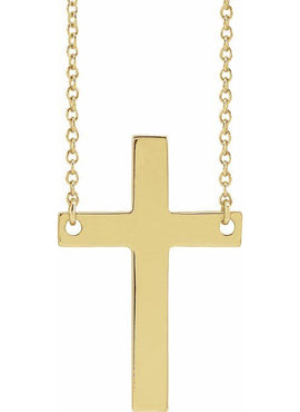 14K White Gold Cross 16