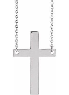 14K White Gold Cross 16