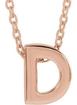 14K Yellow Gold Initial A 16-18