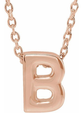 14K Yellow Gold Initial A 16-18