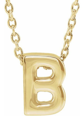 14K Yellow Gold Initial A 16-18