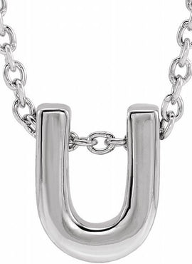 14K Yellow Gold Initial A 16-18