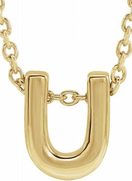 14K Yellow Gold Initial A 16-18