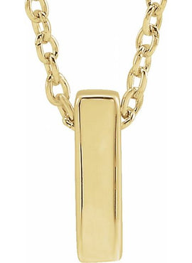 14K Yellow Gold Initial A 16-18