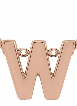14K Yellow Gold Initial A 16-18