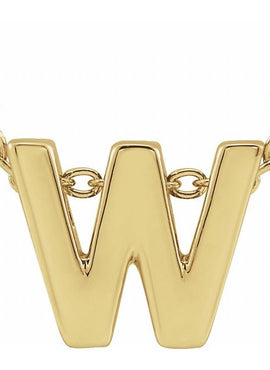 14K Yellow Gold Initial A 16-18
