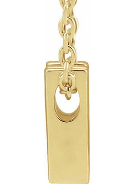 14K Yellow Gold Initial A 16-18