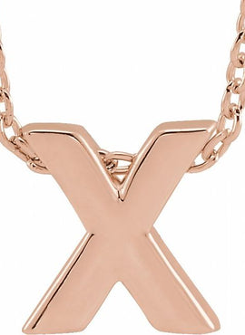 14K Yellow Gold Initial A 16-18