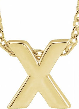 14K Yellow Gold Initial A 16-18