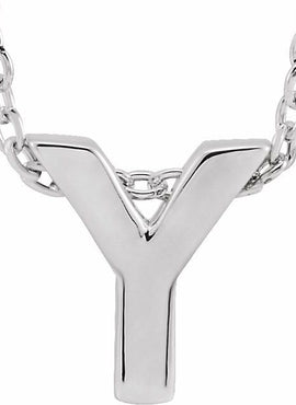 14K Yellow Gold Initial A 16-18