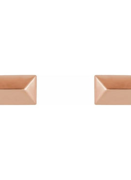 14K White Gold Geometric Stud Earrings