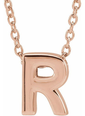 14K Yellow Gold Initial A 16-18