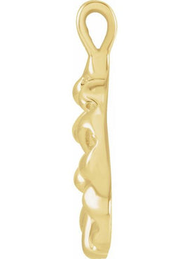 14K White Gold Nugget Pendant