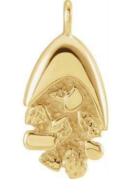 14K Yellow Gold Nugget Dangle