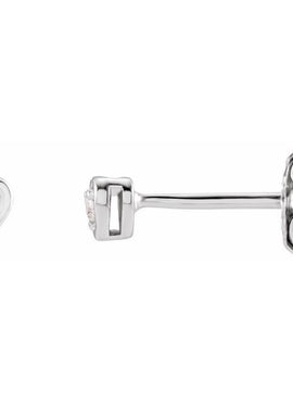 14K White Gold .03 CTW Natural Diamond Youth Heart Earrings