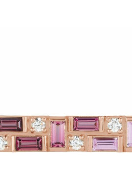 14K White Gold Natural Blue Multi-Gemstone & 1/8 CTW Natural Diamond Bar 16