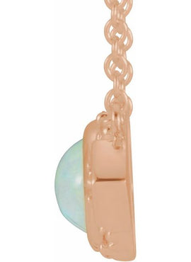 14K White Gold Natural Ethiopian Opal & Natural Pink Sapphire Vintage-Inspired 16