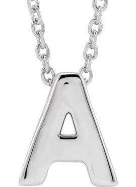 14K Yellow Gold Initial A 16-18