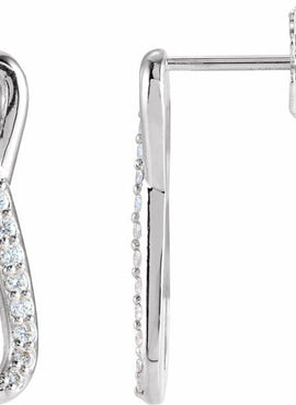 14K White Gold 1/8 CTW Natural Diamond Infinity-Inspired Earrings