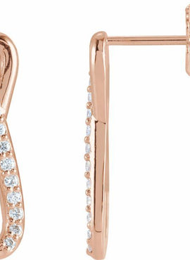 14K White Gold 1/8 CTW Natural Diamond Infinity-Inspired Earrings