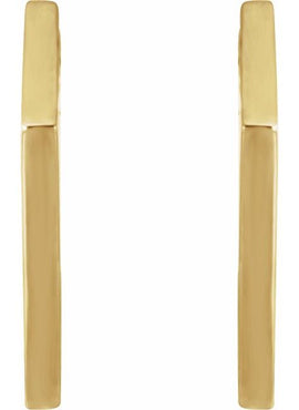 14K White Gold Geometric 15.7 mm Hoop Earrings
