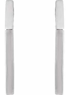 14K White Gold Geometric 15.7 mm Hoop Earrings