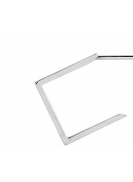 14K White Gold Geometric 15.7 mm Hoop Earrings