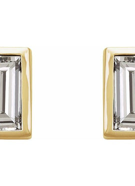 14K White Gold .07 CTW Natural Diamond Bezel-Set Earrings