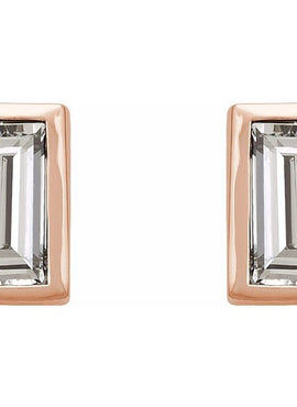 14K White Gold .07 CTW Natural Diamond Bezel-Set Earrings