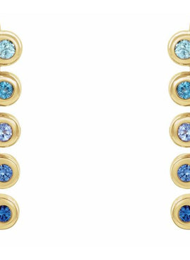 14K White Gold 1/3 CTW Natural Diamond Bezel-Set Bar Earrings